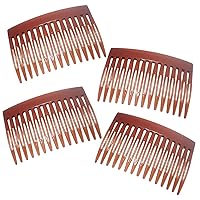 Topkids Accessories Set Of 4 Hair Comb Slides For Women, Ladies, Girls French Side Combs Strong Hold Hair Clips Clip Hair Slide for Thick and Fine Hair (7cm / 2.7