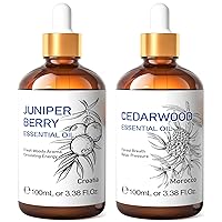 HIQILI Juniper Essential Oil and Cedarwood Essential Oil, 100% Pure Natural for Diffuser - 3.38 Fl Oz