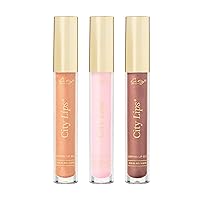 City Beauty City Lips - Plumping Lip Gloss - Pack Of 3 (Nude York, Los Angelips, Plum Springs) - “Our Favorites” Bundle