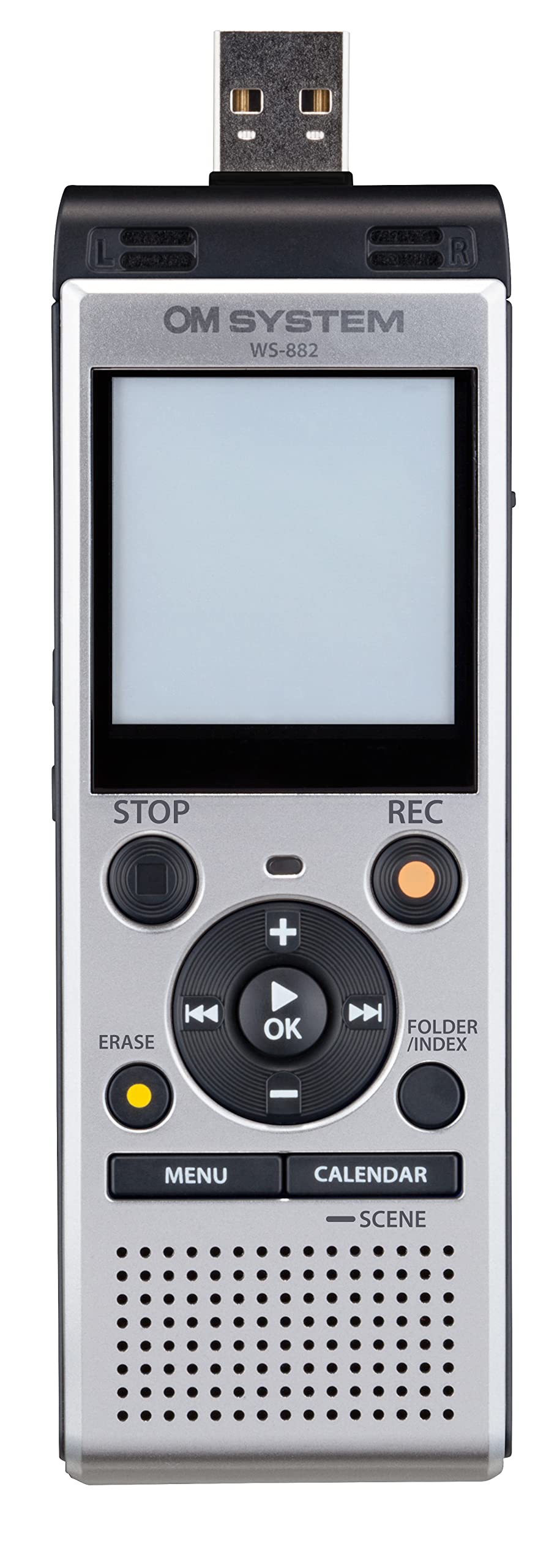 Olympus OM System WS-882 Digital Voice Recorder, with Linear PCM/MP3 Recording Formats, USB Direct, 4gb Playback Speed and Volume Adjust, File Index, Erase Selected Files