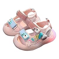 Toddler Kids Baby Girls Boys Sandals Girls Shoes Soft Sole Colorful Bright Light Baotou Sandals Non Slides for Toddler