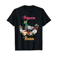 Pigeon Nana Flowers Pigeon Lover Mother's Day T-Shirt