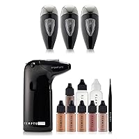 TEMPTU One Airbrush Make-up Kit for Complexion Perfection with Cordless Compressor, Light/Medium & Airpod Pro 3-Pack Cartridge Bundle
