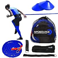Acceleration Speed Cord Bungee Multi-Sport Resistance Training Kit - Improve Strength, Power, Agility, Vertical Jumping, Sprint Speed – 3 Waist Belt Sizes (S, M, L) Available - Kinetic Bands