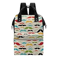 Mustache in Vintage Style Durable Travel Laptop Hiking Backpack Waterproof Fashion Print Bag for Work Park Black-Style