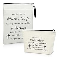 Christian Gifts for Pastor's Wife Makeup Bag Book Sleeve Pastor's Wife Appreciation Gifts Thank You Gifts for Pastor and Wife Cosmetic Bag Book Protector Pouch Birthday Thanksgiving Gifts
