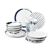 Lenox Blue Bay Melamine 16-Piece Dinnerware Set, 9.13 LB, 0
