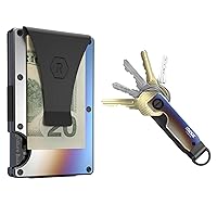 The Ridge Secure Essentials Bundle: Minimalist RFID-Blocking Slim Wallet with Money Clip & Compact Key Organizer Set (Burnt Titanium)