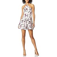 Speechless Women's Y Neck Sleeveless Fit and Flare Party Dress