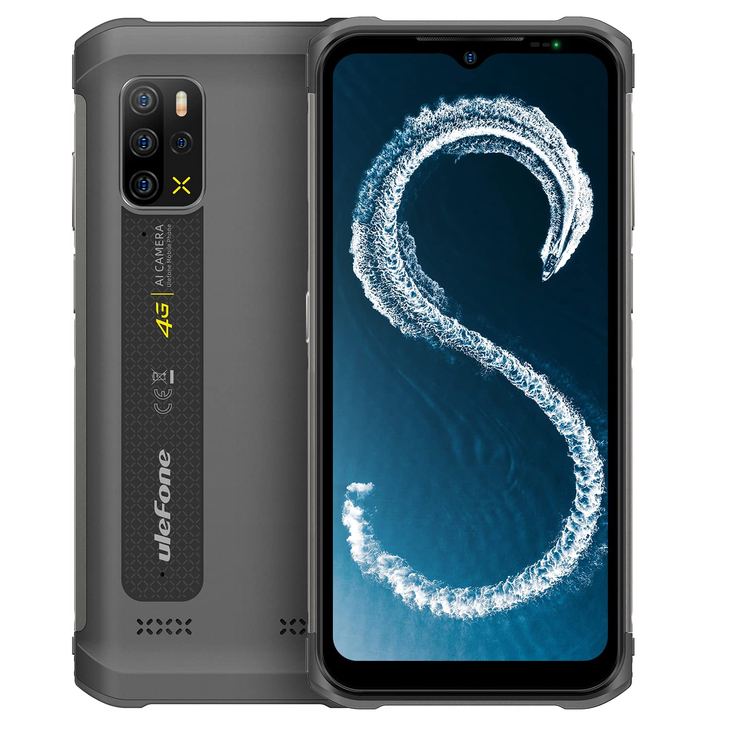 Ulefone Armor 12S Rugged Mobile Phone, Helio G99 Octa-core 8GB+128GB, 6.52'' Android 12 Outdoor Smartphone, 50MP Quad Rear Camera, HiFi Speaker, IP68 Waterproof, GPS NFC Wireless Charge Grey