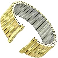 18-21mm Hadley Roma Gold Tone Stainless Curved Mens Expansion Band Reg 7755