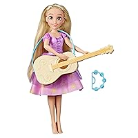 Disney Princess Everyday Adventures Rockin' Rapunzel Fashion Doll and Color-Change Guitar, Disney's Tangled Toys for Kids 3 and Up