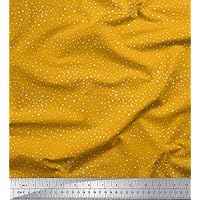 Soimoi Viscos Chiffon Gold Fabric - by The Yard - 42 Inch Wide - Uneven Dot Dots Pattern Fabric - Abstract and Artistic Patterns for Creative Crafts Printed Fabric