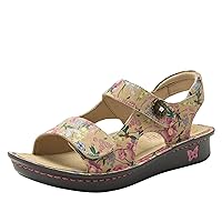 Alegria Women Vallie - Timeless Comfort, Arch Support and Travel Style - Women's Casual Sport Slide for Everyday Elegance - Lightweight Ankle Strap Leather Sandal