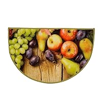 Photo Realistic Fruits Or Veggies Non-Slip Kitchen Mat, Flexible Design, Great for Kitchens, Doorways, Office Kitchens & More! (Slice-18x28 Inches, Grapes and Apple)