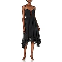 Dress the Population Women's Kayla Sleeveless High-Low Cut-Out Flowy Midi Dress
