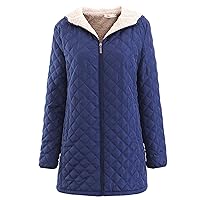 Andongnywell Winter Hooded Long-Sleeved Lightweight Jacket Women's Solid Color Fashion mid-Length Jacket