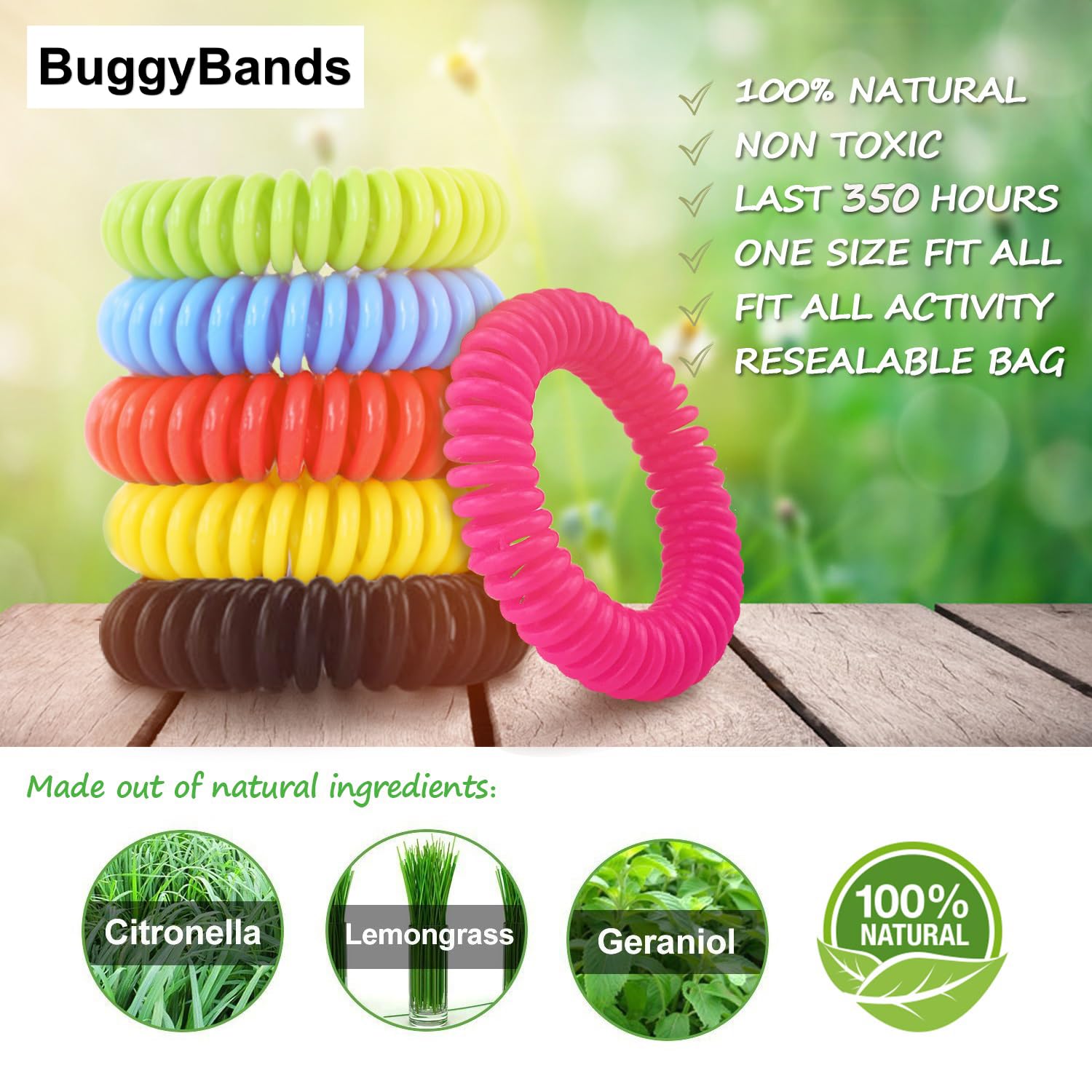 RiptGear Mosquito Repellent Bracelets (15 Pack) (Multi-Color)
