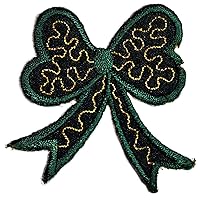Kleenplus Mini Green Bow Patches Sticker Knot Ribbon Embroidery Iron On Fabric Applique DIY Sewing Craft Repair Decorative Sign Symbol Costume