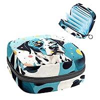 Dalmatian Menstrual Pad Purse for School, Tampons Collect Pouch for Women Girls, Soft Sanitary Napkin Disposal Bags