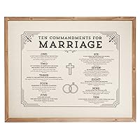 Creative Brands Faithworks-Wood Framed Linen Wall Art, 20 x 16-Inch, 10 Commandments of Marriage