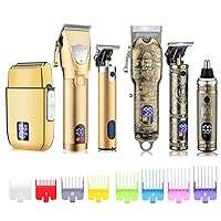 Suttik Hair Clippers for Men Professional, Cordless Beard Trimmer & Electric Shavers for Men, Mens Hair Clippers and Trimmer Kit for Barber with Case, Gold