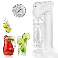 Sparkling Water Machine | Exclusive Pressure Gauge Tech | Quick & Customize Carbonation for Any Drink, with BPA Free PET Bottle, Compatible 60L CO2 Exchange Cylinder (NOT Included)