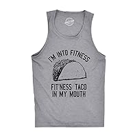 Mens Fitness Taco in My Mouth Tanktop Funny Shirt Funny Workout Shirt for Men Cinco De Mayo Tank Top for Men Funny Fitness Tank Top Novelty Tank Tops for Light Grey L