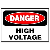 Danger High Voltage Sign Sticker 7.5 x 10.75 in. Weather Resistant.