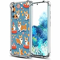 Cute Corgi Dogs Flip Case for Samsung Galaxy S20 FE 5G, Faux Leather, Shock-Absorbent, Kickstand, Card Slot, 6.5 inches, Women's Accessories