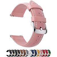 Fullmosa 18mm Leather Watch Bands Compatible with Garmin Vivoactive 4S/Vivomove 3S/Active S/Venu 2S/Move 3S, Huawei Watch 1st,Pink