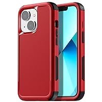 AICase Rugged Case for iPhone 13,Heavy Duty 3-Layer Pocket-Friendly Durable Military Grade Protection Shockproof/Drop Proof Protective Cover for iPhone 13 6.1 inch_6 Red