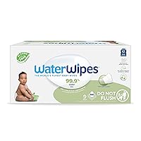 WaterWipes Plastic-Free Textured Clean, Toddler & Baby Wipes, 99.9% Water Based Wipes, Unscented & Hypoallergenic for Sensitive Skin, 540 Count (9 packs), Packaging May Vary