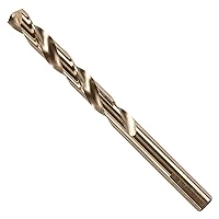 BOSCH CO2155B 1-Piece 7/16 In. x 5-1/2 In. Cobalt M42 Metal Drill Bit with Three-Flat Shank for Drilling Applications in Stainless Steel, Cast Iron, Titanium, Light-Gauge Metal, Aluminum
