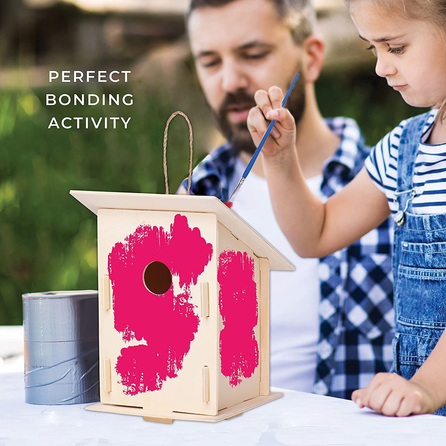 12 Wooden Birdhouses - Crafts for Girls and Boys - Kids Bulk Arts and Crafts Set - 12 DIY Unfinished Wood Birdhouse Kits, 12 Paint Strips, 12 Paintbrushes & Stickers for Children to Build & Paint