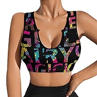 Princess Girl Women's Sports Bra Workout Yoga Tank Top Padded Support Gym Fitness