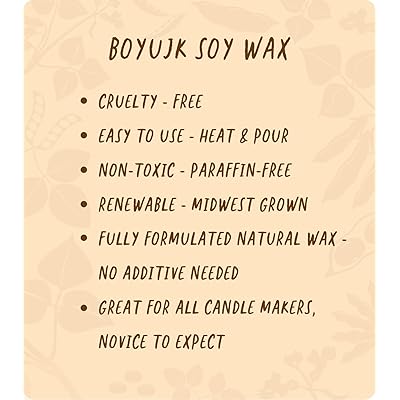  Soy Wax, BOYUJK Premium Natural Candle Wax, 100% Organic Soy  Wax for Candle Making from Farm, No additives, Harmless and Pure (2lb)