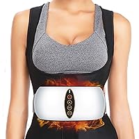Wireless Electric Slimming Belt, Portable Abdominal Massager Machine with 4 Vibration Massage Modes& Mild Heating, Hot Belt for Women & Men Unplugged Version