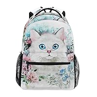 ALAZA Cute Cat Kitten Large Backpack Personalized Laptop iPad Tablet Travel School Bag with Multiple Pockets