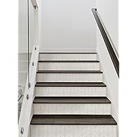 Simple Shapes Elegant Modern Leaves Peel and Stick Stair Riser Strips (6 Pack - 48