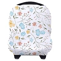 Yoofoss Nursing Cover Breastfeeding Scarf - Baby Car Seat Covers, Infant Stroller Cover, Strechy Carseat Canopy for Boys and Girls (Blossom)