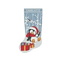 Counted Cross Stitch Christmas Stocking Patterns PDF, Personalized Modern Printable Easy DMC Holiday Stockings, Cute Penguin Cross Stitch Pattern Design for Beginners DIY, Digital Download