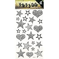 NipitShop 1 Sheet Fantasy Stars Heart Arm 3D Hand Art Tatoo Stick Body Tattoo Temporary Waterproof Stickers