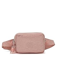 Kipling Women’s Abanu Crossbody Bag, Lightweight, Adjustable Nylon Waist Pack with Multi-Compartment Zip Pockets, Tender Rose