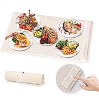 Electric Warming Tray with Adjustable Temperature, Upgraded Silicone Food Warmer Fast Heating, Foldable Food Warmer Hot Plate Placemat for Buffets, Restaurants, House Parties