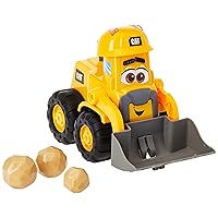 Construction Toys, Front Loader Toy - Interactive Forward & Back Motion, Lights & Sounds, Animated Face - Batteries & Play Rocks Included - Ages 2+