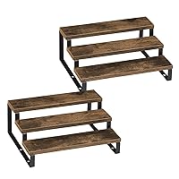 MOOACE Wood Spice Rack Organizer for Cabinet, 3 Tier Expandable Seasoning Shelf Spice Storage Holder, Organizer for Kitchen Cabinet, Pantry or Countertop, Set of 2