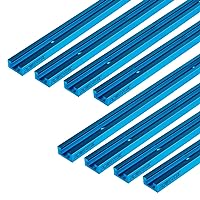 POWERTEC 71119-P4 36 Inch Double-Cut Profile Universal T-Track with Predrilled Mounting Holes, 8 Pack, Aluminum T Track for Woodworking Jigs and Fixtures, Drill Press Table, Router Table, Workbench