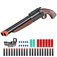 Double-barreled Toy Gun - Two Modes Realistic Soft Bullet Toy Guns Blaster with Sight - Educational Shooting Toy Revolver Gun - Gifts for Boys Christmas Birthday Halloween Present