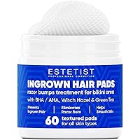 Ingrown Hair Pads Razor Bump Stopper Eliminate Ingrown Hair Strawberry Legs Butt Acne Soothe Bumps Scars Irritation Rashes Shaving Remedy Gentle Exfoliating Treatment Wipes After Shave Bikini Bump